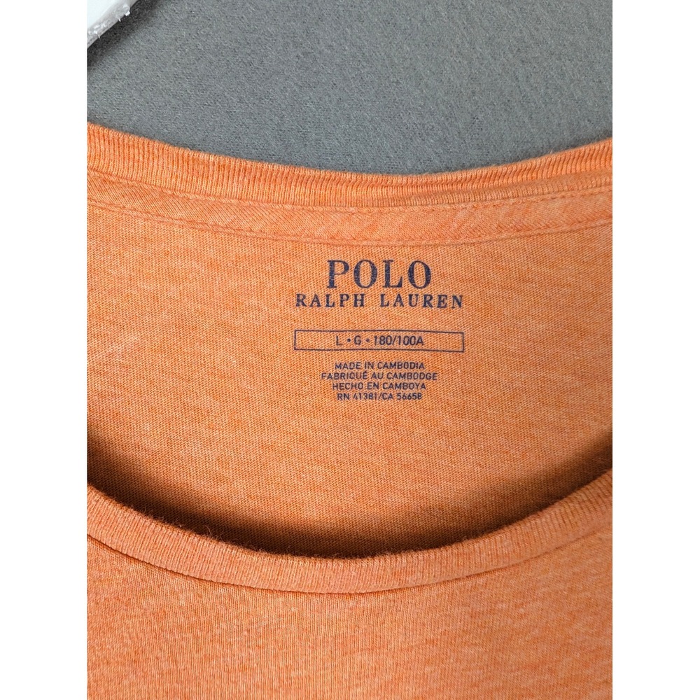 Polo Ralph Lauren Mens Large Peach Heather Short Sleeve Crewneck Pony T-Shirt - Picture 2 of 8